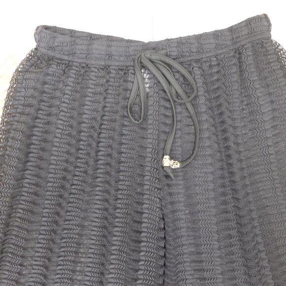 Waves to Coat Black Mesh Drawstring Beach Coverup Pants Size Small - Picture 3 of 5